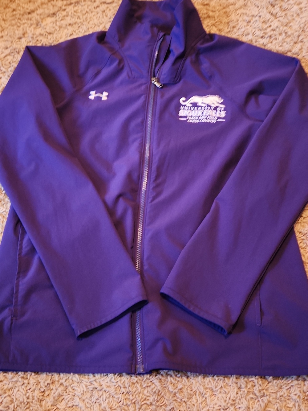 Under Armour Purple Full-Zip Track Jacket with Sioux Falls University Logo Small - Picture 7 of 8